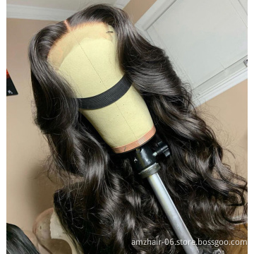 Raw Brazilian Virgin Human Hair Loose Wave Hd 4x4 5x5 Lace Closure Wig For Women Vendor Cuticle Aligned Hair Lace Frontal Wig